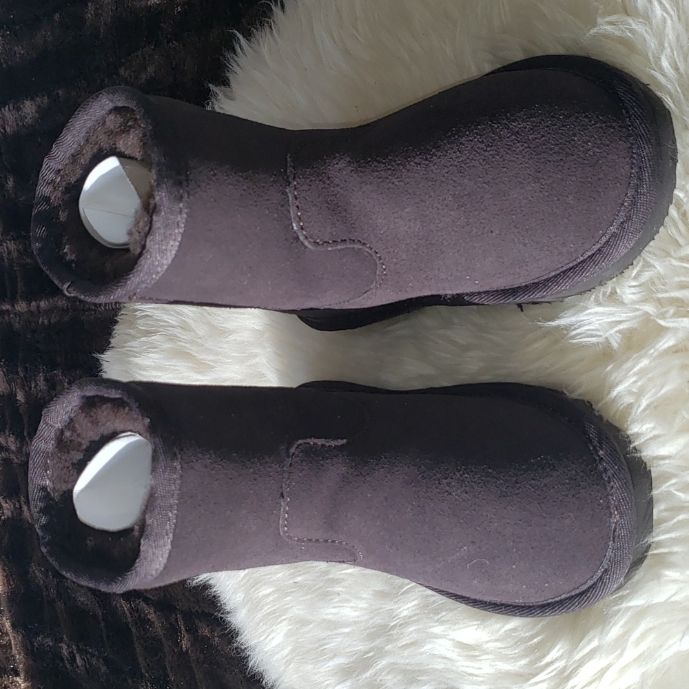Aussie Merino Chocolate Brown Suede slip on Bootie K9 - Picture 2 of 12